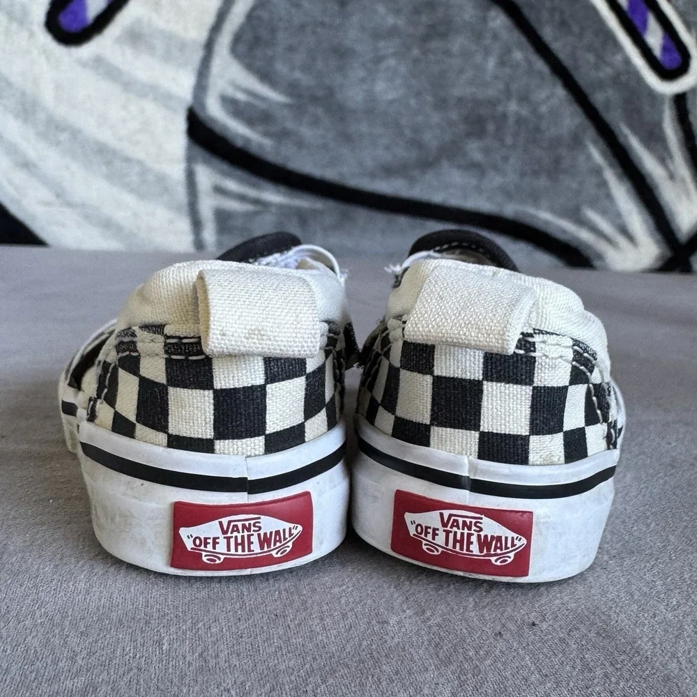 Size 4c - Vans Checkerboard Slip On Crib Shoes- Baby/Infant- Black/White